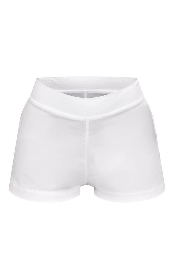 Blanc Ensemble Coordonné Hotpant En Popeline