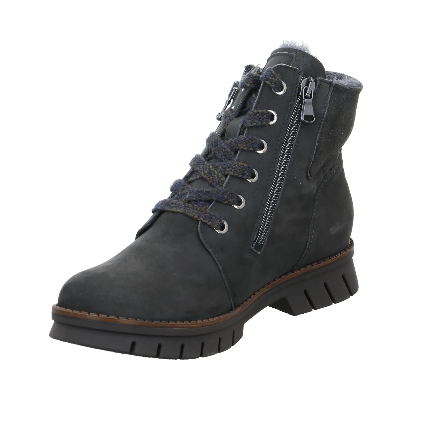 WALDLÄUFER Comfort-Boot Grau Leder  mit Wechselfussbett