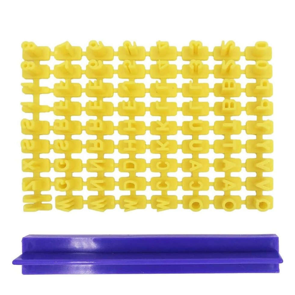 (73-tlg. Set) Buchstaben Stempel Zahlen Präger DIY Deko Bastel Zubehör für Keramik / Ton / Knete