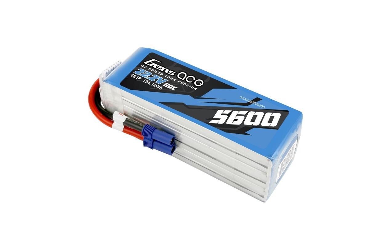 RC-Akku LiPo 5600 mAh 22.2 V 80C<br>6S Softcase LiPo Akku mit EC5 Stecker