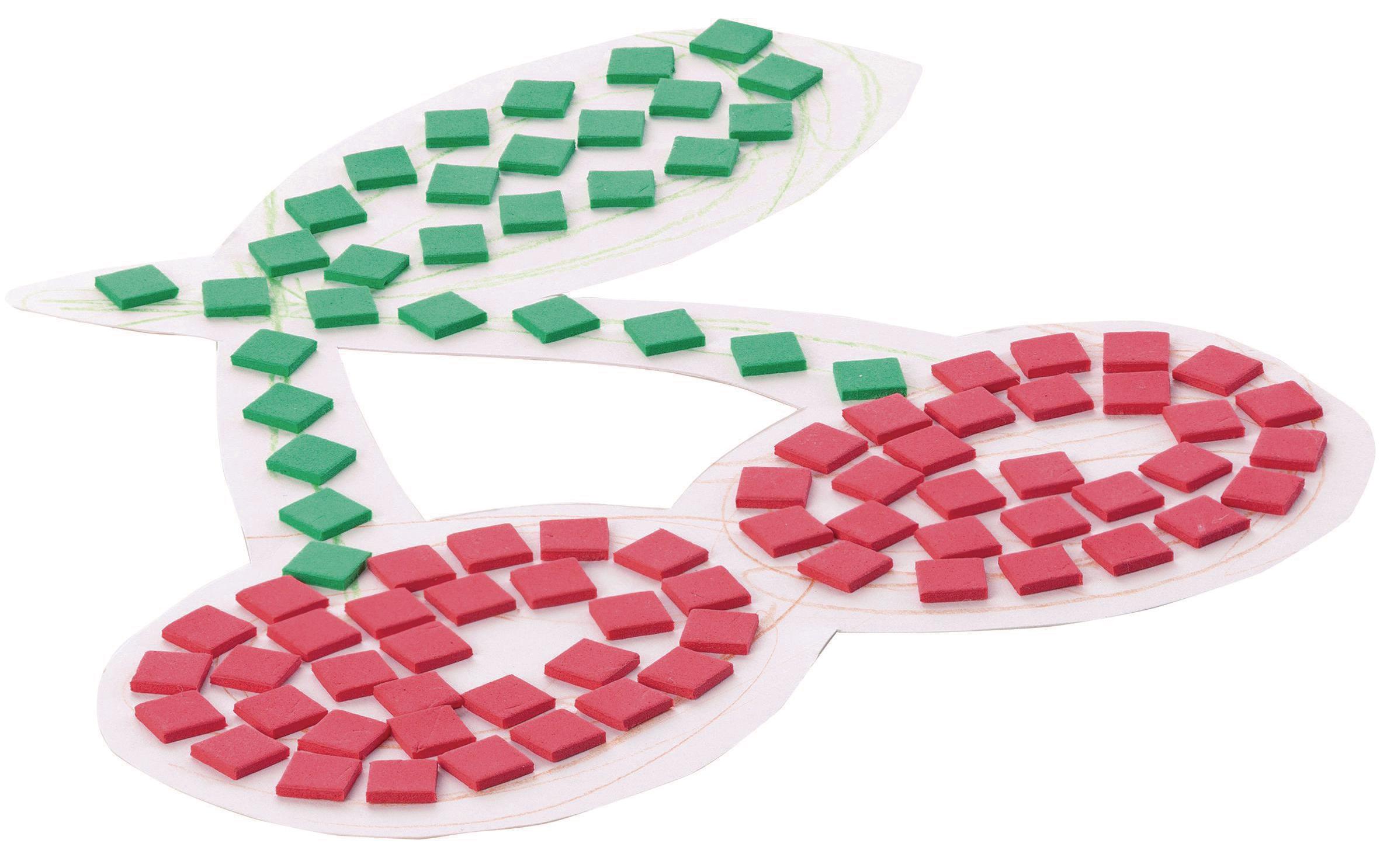 Moosgummi-Set Mosaik Basic selbstklebend, 6 StückMoosgummi Mosaik Basic