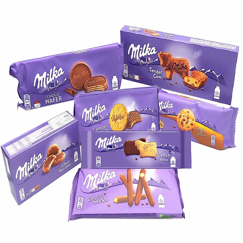 Milka Genuss Tüte 2 mit 7 Artikeln 933g Cookies und choco Cakes MHD:26.2.25