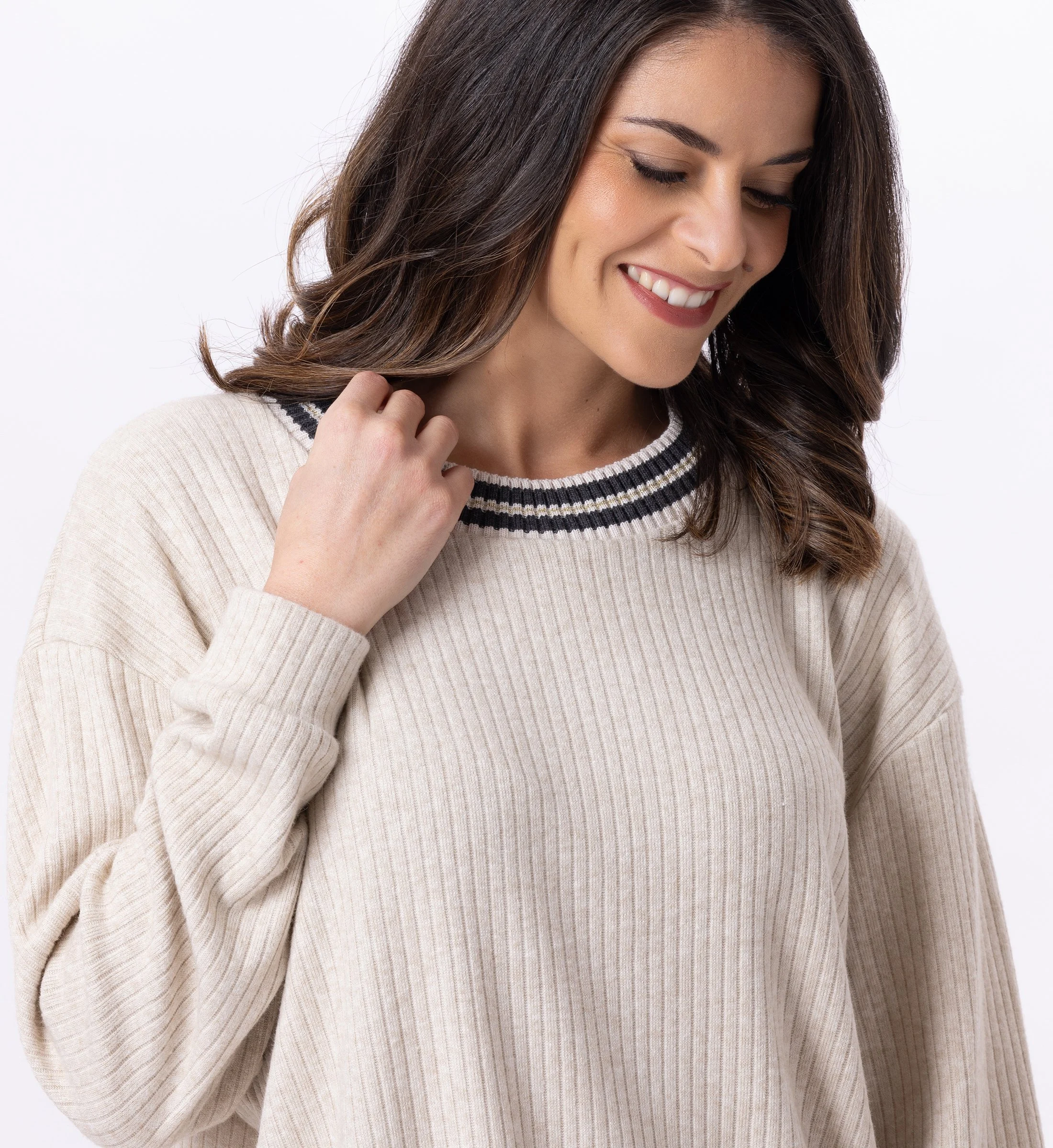 ESMEE 802 - Jogging en maille tricot | Beige