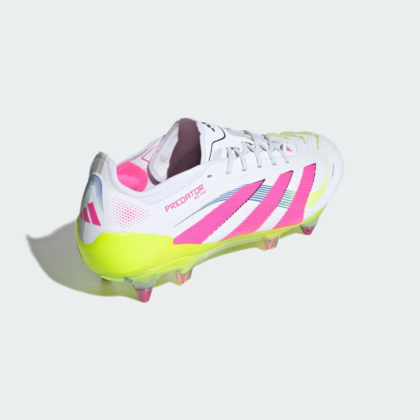 Adidas Predator Elite IJzeren-Nop Voetbalschoenen (SG) Wit Roze Neongeel