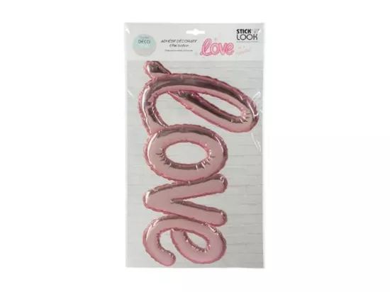Autocollant décoratif ballon PVC rose 47,5x24,5cm