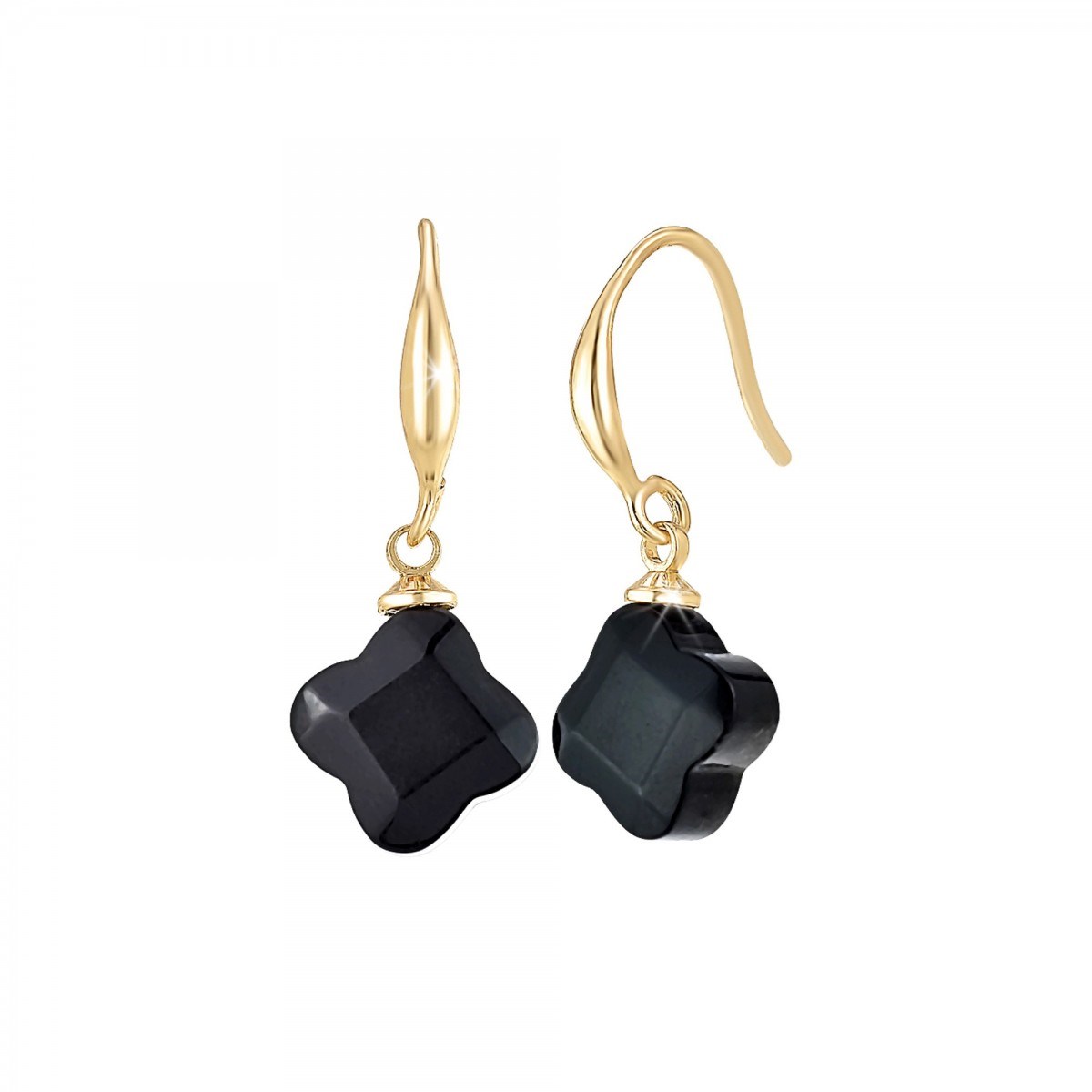 Boucles d'oreilles SC Bohème ornées de deux obsidiennes