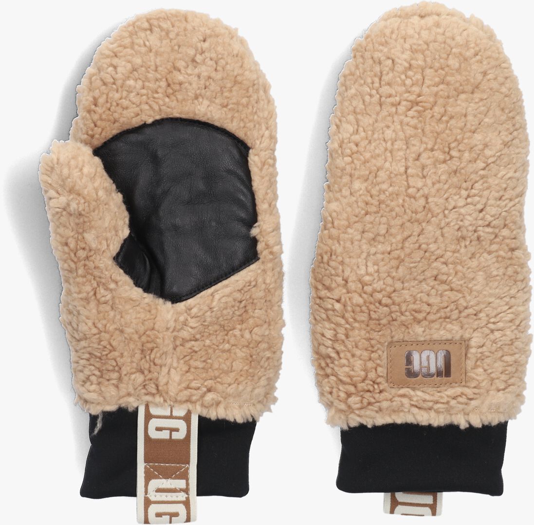 UGG camel ugg handschoenen sherpa mitten w logo tape