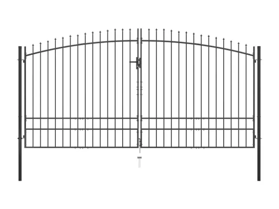 Double portail avec haut sous forme de lance 400 x 248 cm