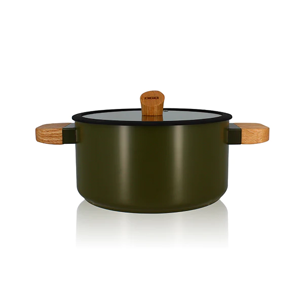 Faitout Ector induction aluminium revêtu 24 cm vert Ogo