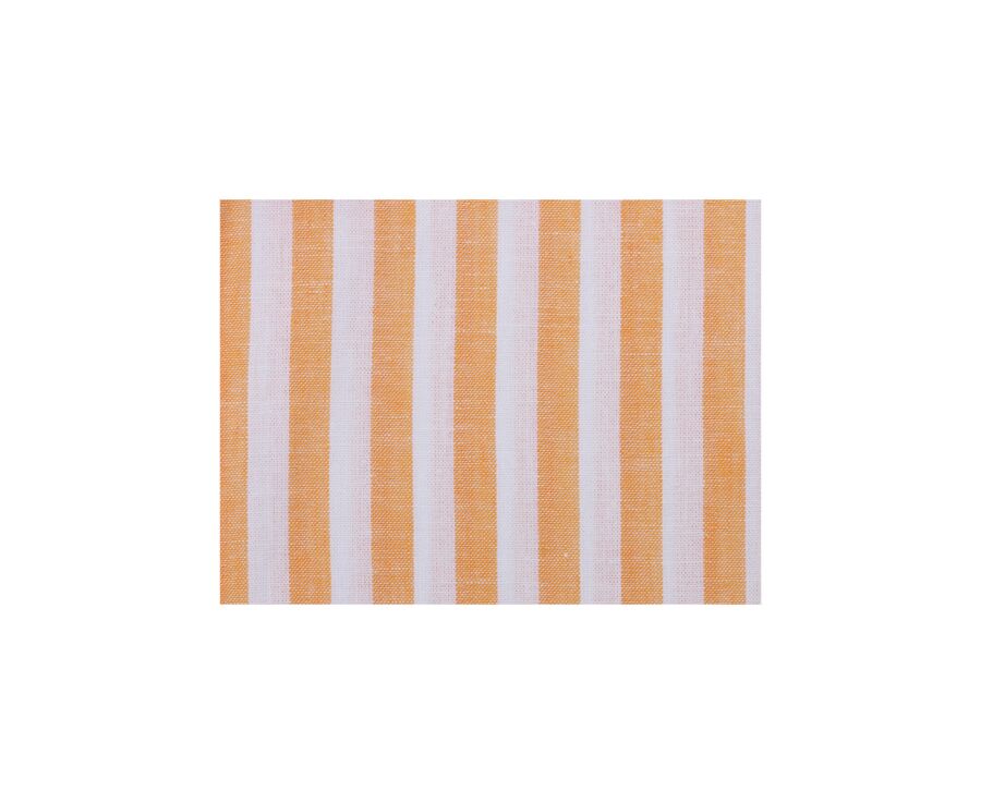 Chemise coton lin rayée Orangé jaune et Blanc - SIMONIN