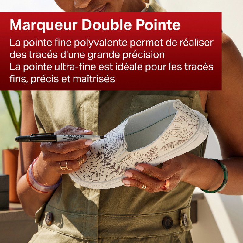 Marqueur permanent Sharpie double pointe 0,5 à 3 mm