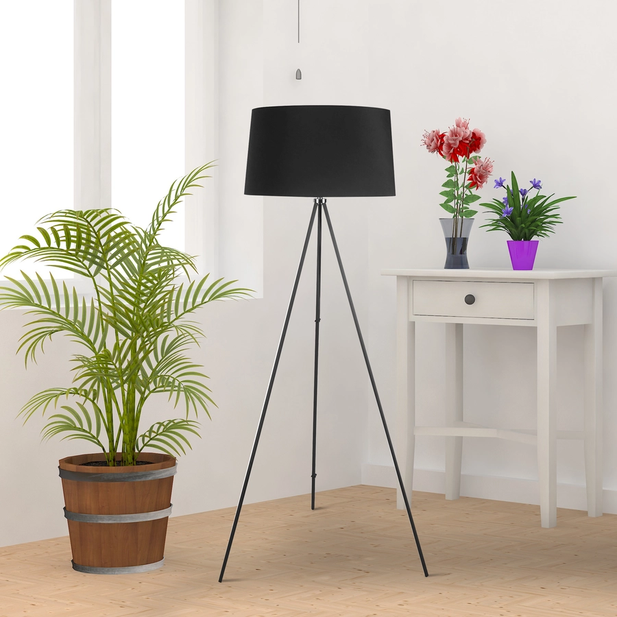 HOMCOM Tripod-Stehlampe schwarz