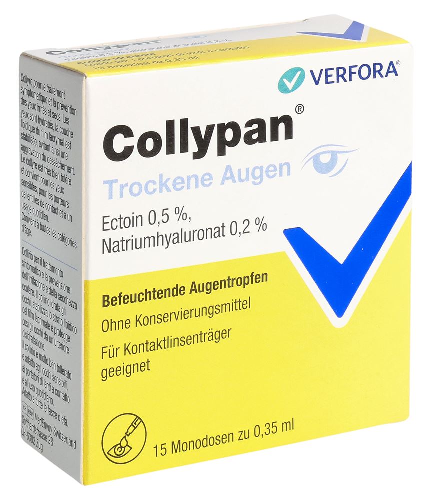 COLLYPAN Trockene Augen<br>15 × 0.35 ml, Monodosis, Augentropfen, Lösung