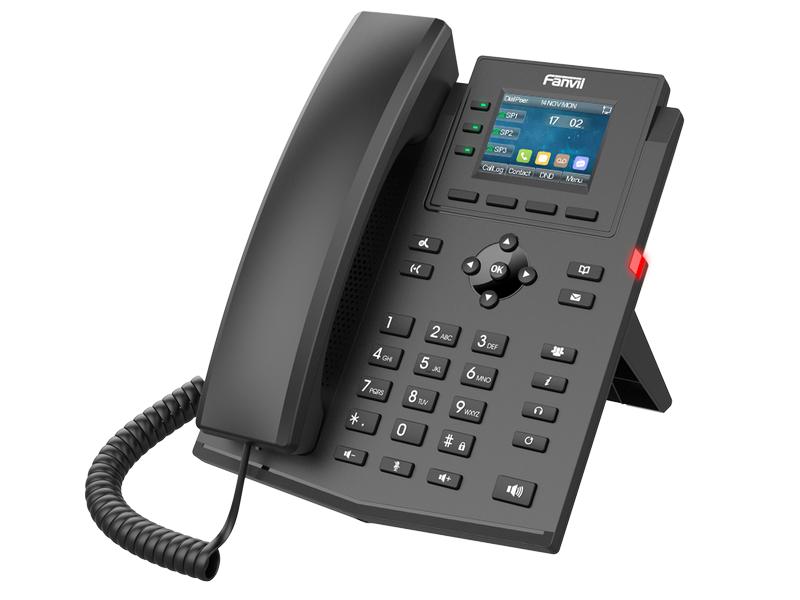 Fanvil Tischtelefon X303P Schwarz X303P IP-Telefon der Einstiegsklasse