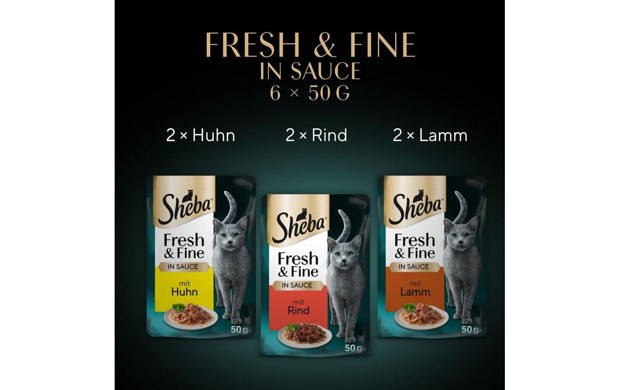 Nassfutter Sauce mit Rind, Huhn und Lamm, 6 x 50gAlleinfuttermittel für ausgewachsene Katzen