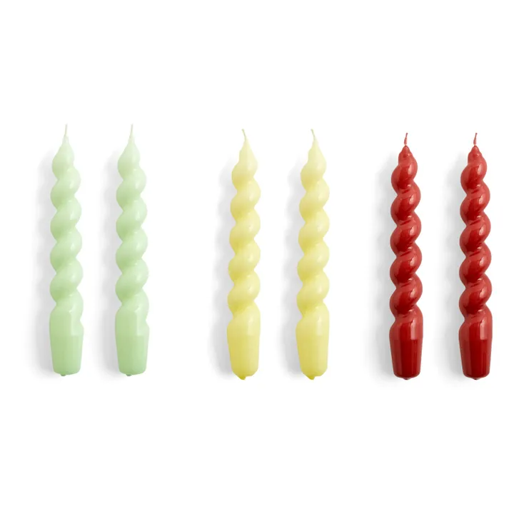 Hay Bougies Spiral - Set de 6 | Jaune vert