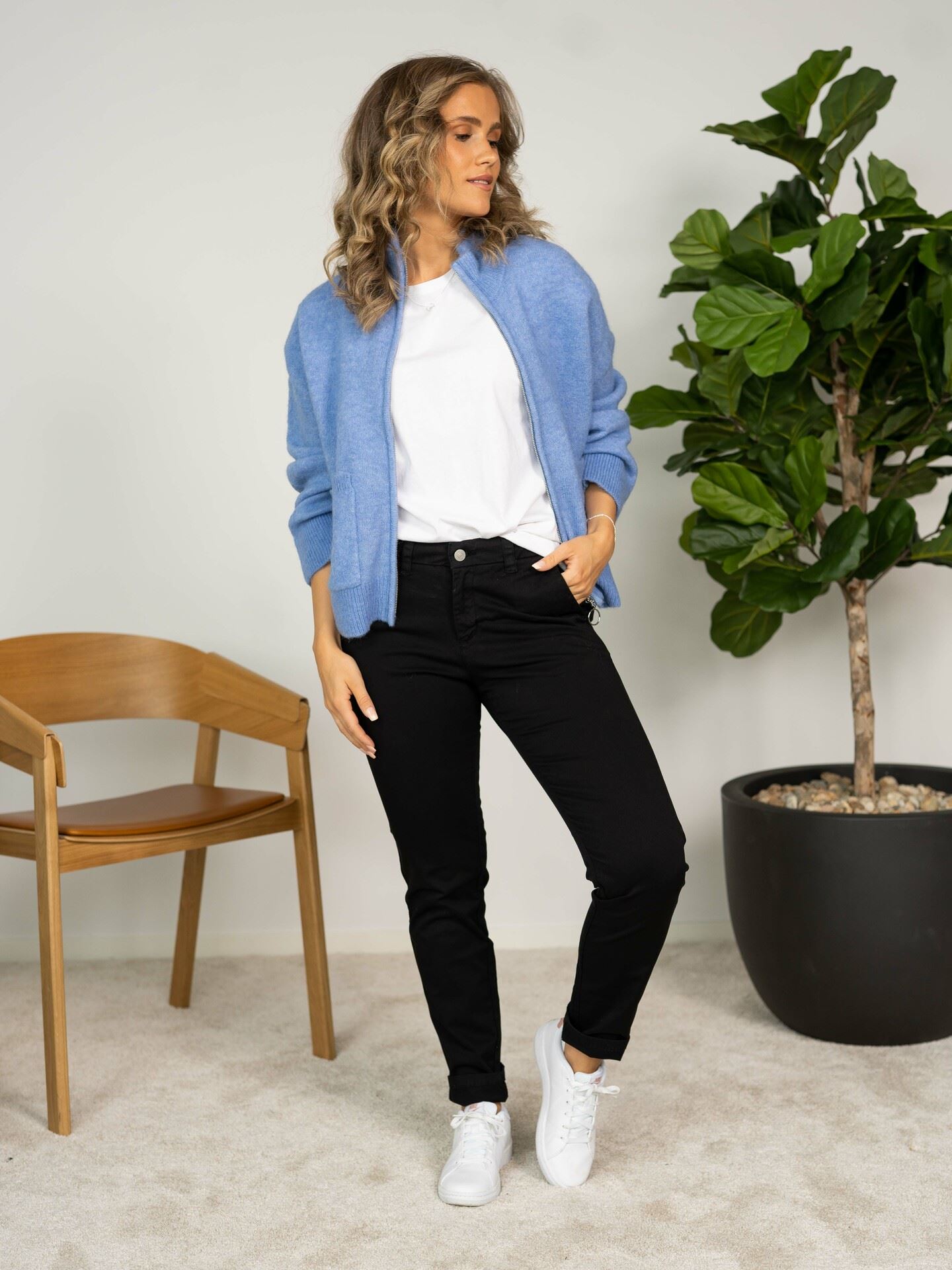 Sia Long Sleeve Knit Zipper Cardigan