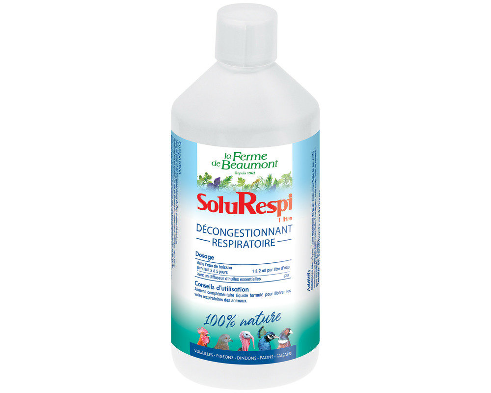 Solurespi 1 litre • décongestionnant respiratoire pour poules • soin naturel