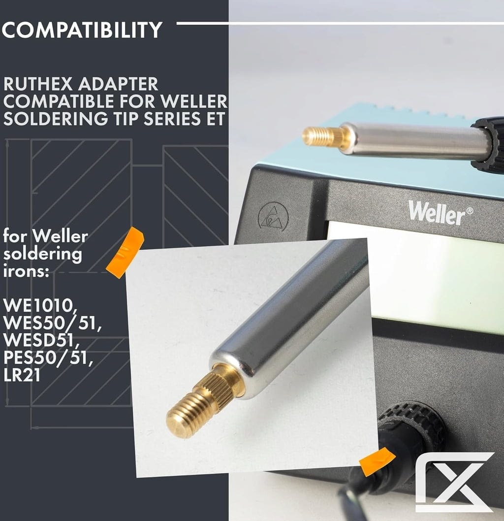 ruthex  2x Lötspitzen Adapter für Weller Serie ET & LT    Adapter für Weller Lötkolben