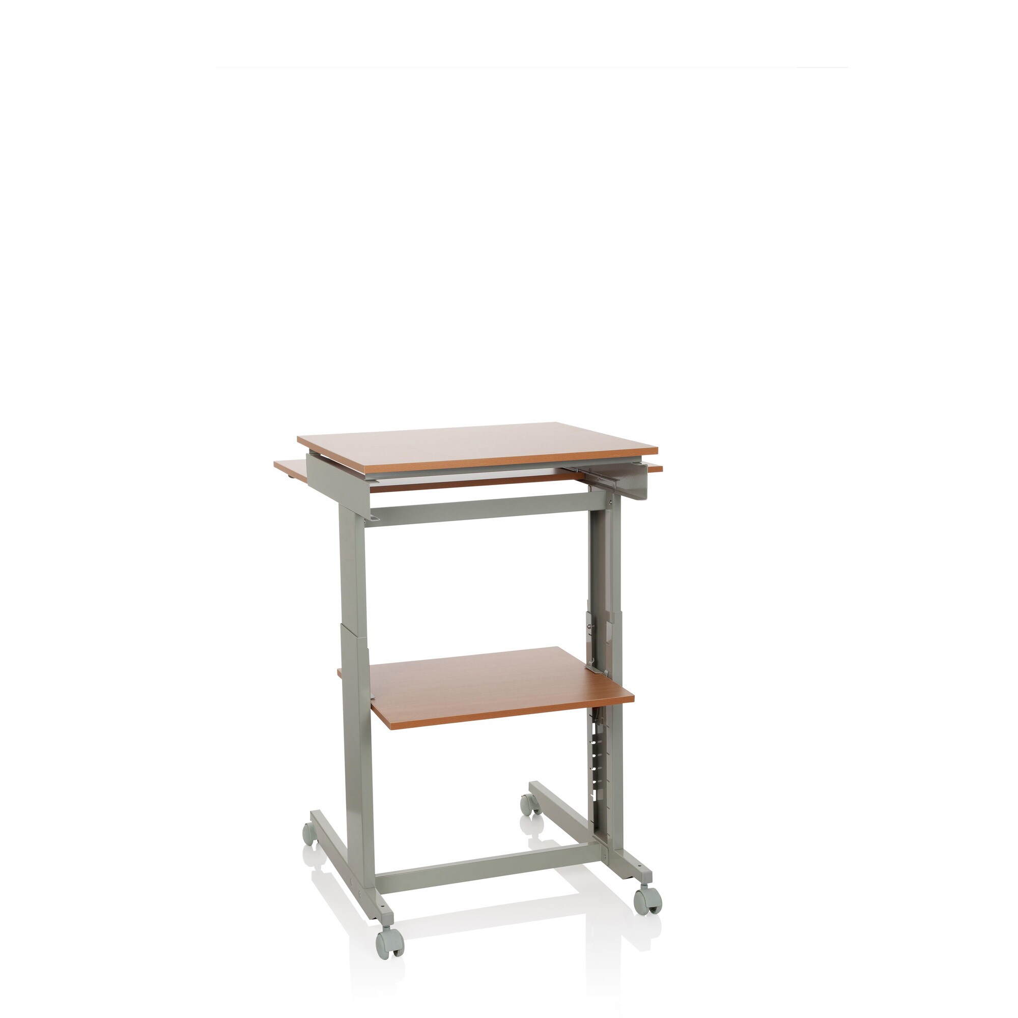 Stehschreibtisch WORKSTATION Melaminharzbeschichtete Spanplatte, Gestell pulverbeschichteter Stahl hjh OFFICE