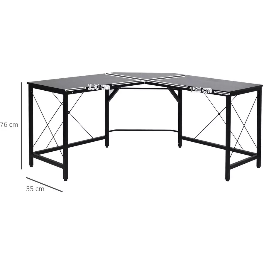 HOMCOM Winkelschreibtisch schwarz