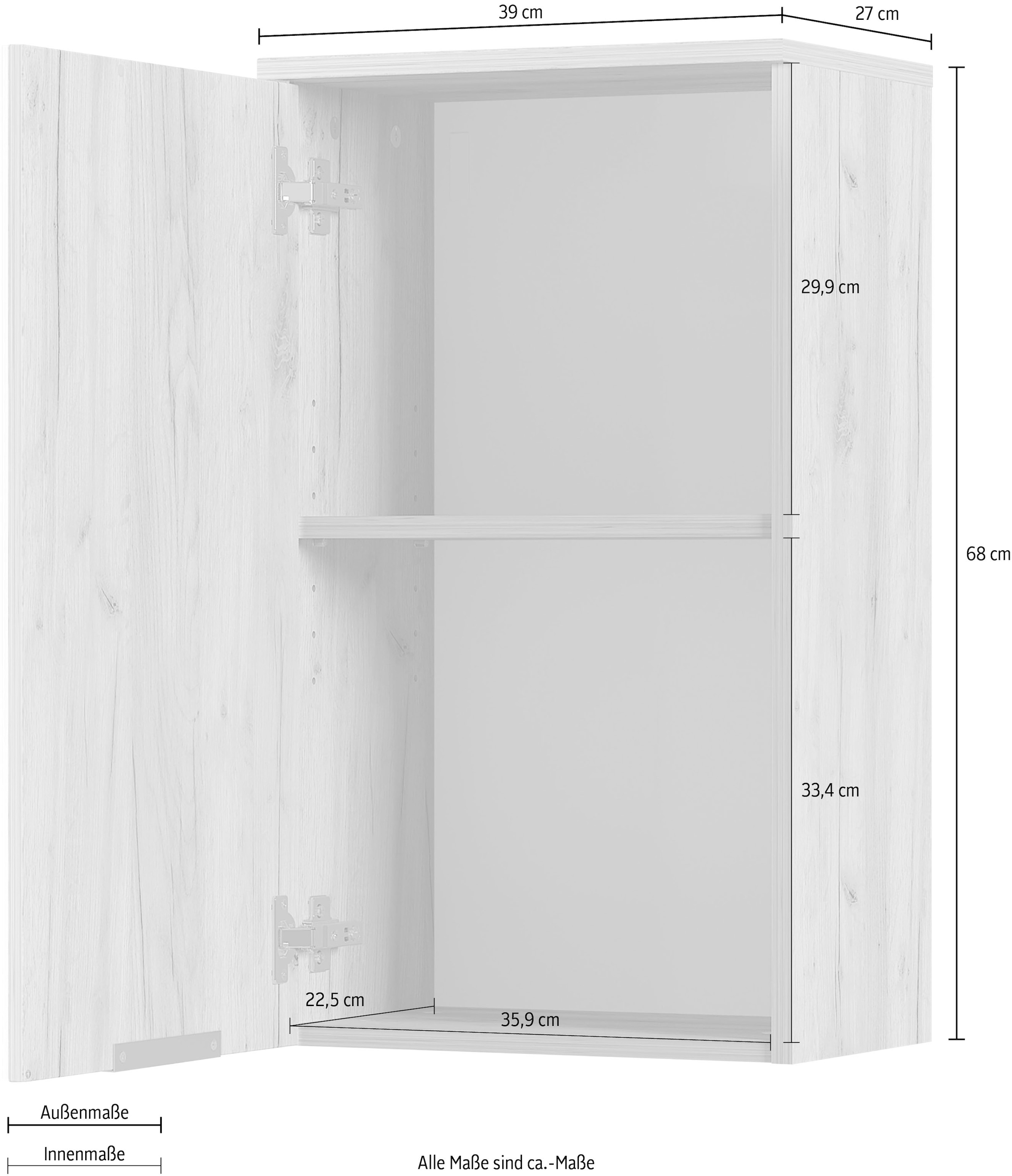 GERMANIA Hängeschrank »Avino« Breite 39 cm, Glasfront, Soft-Close-Funktion