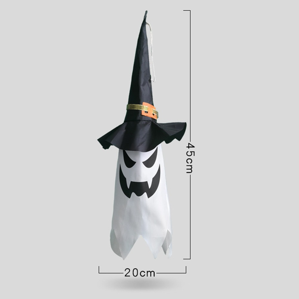 (45cm) Halloween LED Licht Party Deko Gespenst Hängelicht Geist (inkl. Batterien) - Warmweiss