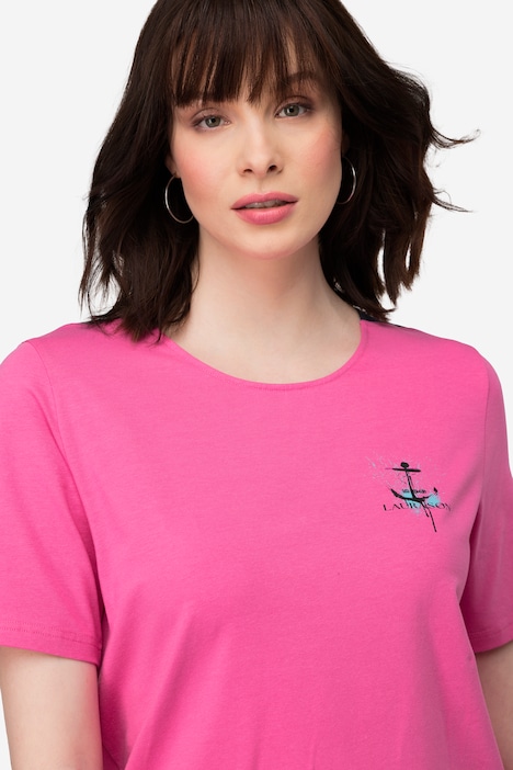 T-Shirt, U-Boot-Ausschnitt mit seitlichen Einsätzen, Halbarm