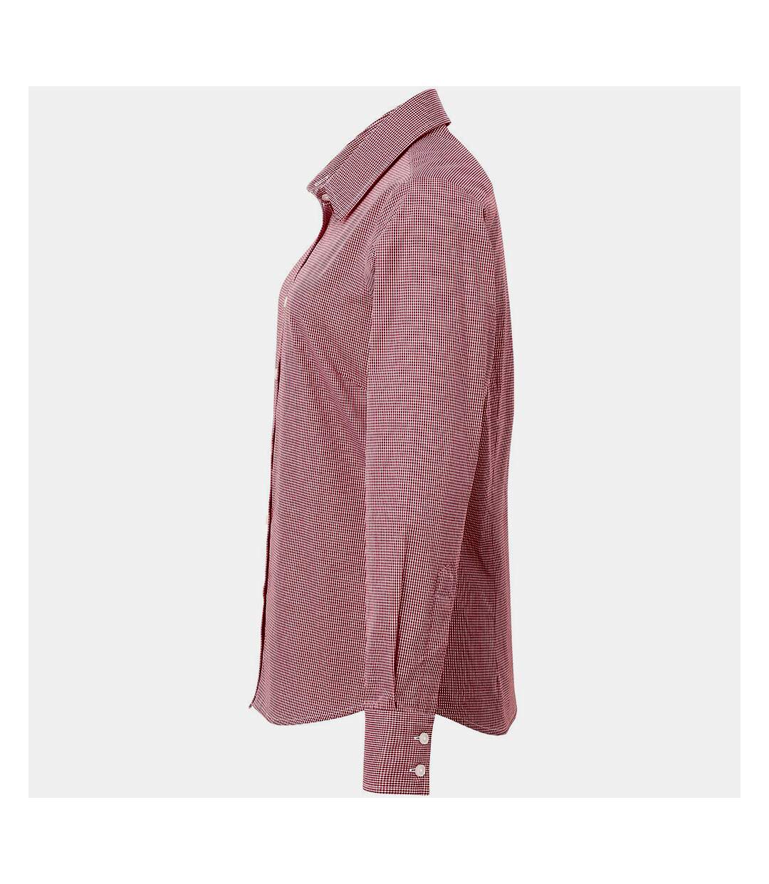 Premier Microcheck - Chemise à manches longues - Femme (Rouge/Blanc) - UTRW5523