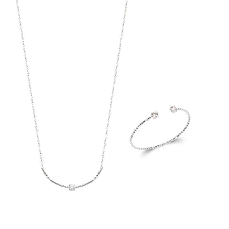 Collier Femme - Argent 925 - Oxyde de zirconium - Longueur : 45 cm
