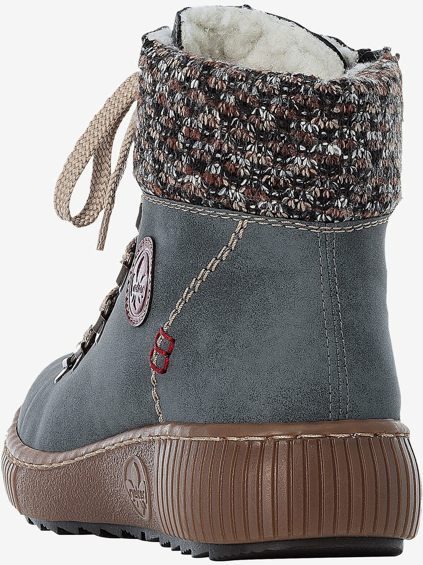 Bottines d'hiver logo estampé et couture contrastée