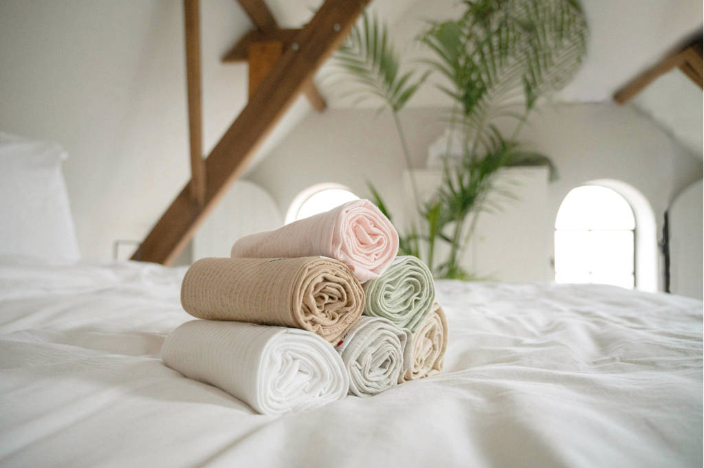 hydrofiele doek 120x120 cm Seersucker Beige