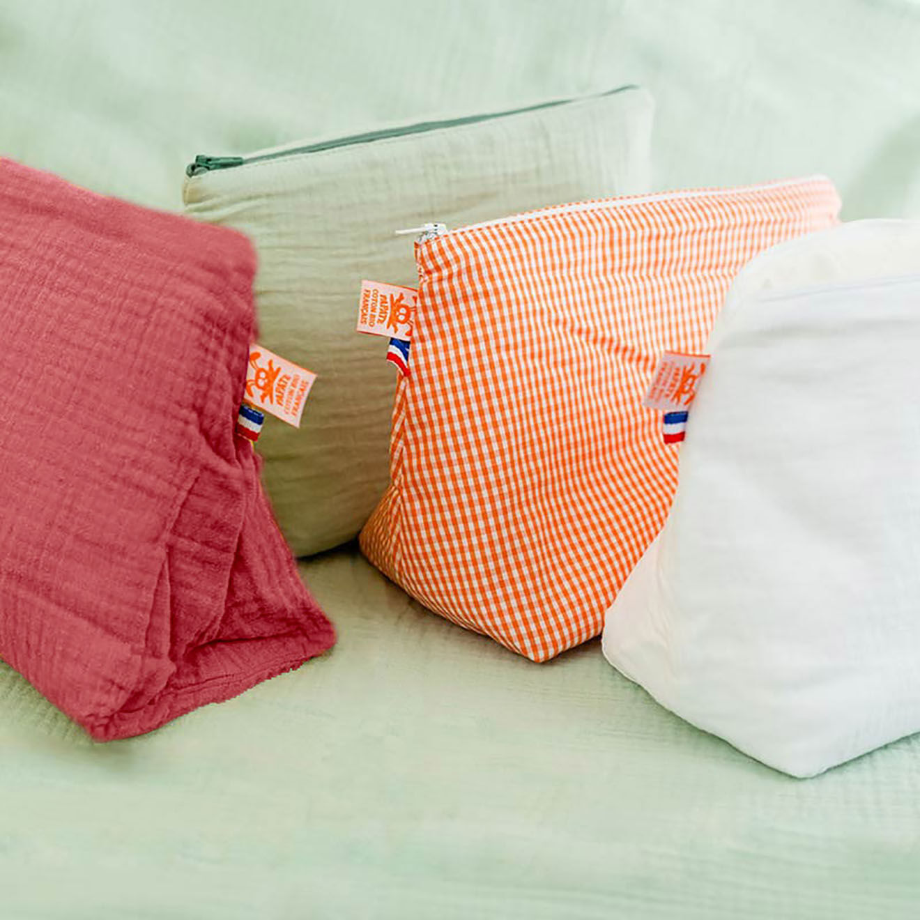 Papate Trousse de Toilette en Coton Bio fraise - 23x17 cm