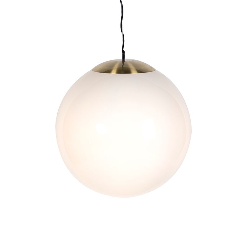 Smart Scandinavische hanglamp goud met opaal glas 50cm incl. Wifi A60- Ball 50