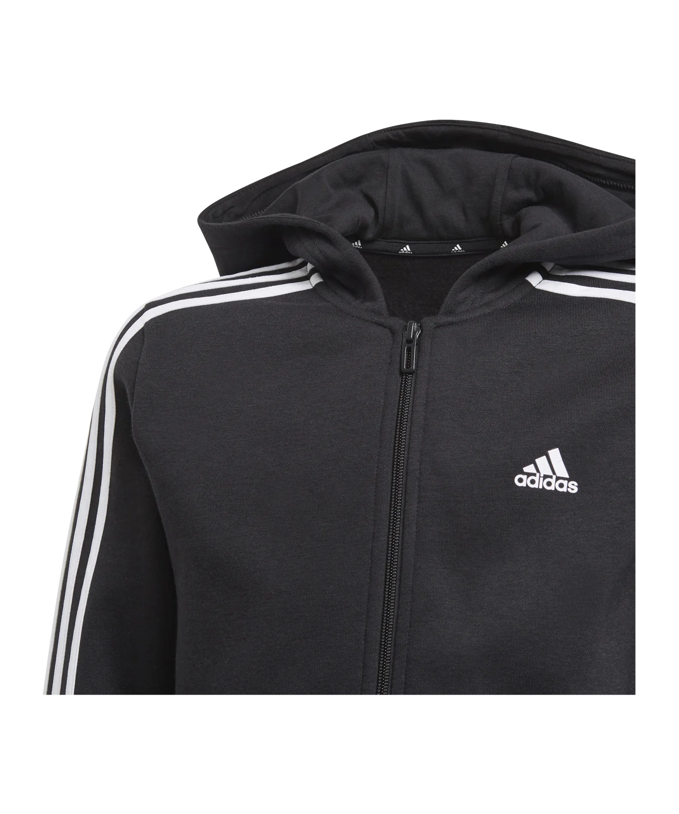 adidas 3S Kapuzenjacke Kids Schwarz Weiss