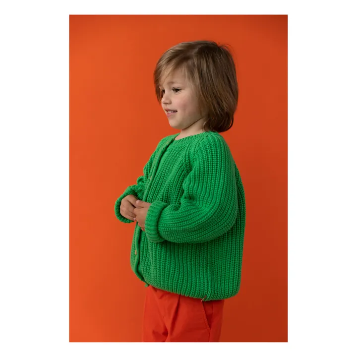 Yuki Cardigan Raglan Coton Bio | Vert