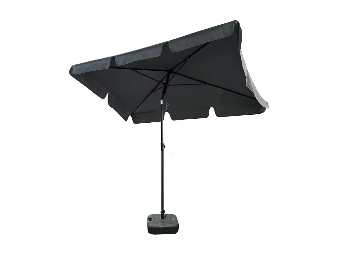Parasol de plage FLOKS avec protection UV gris foncé, Poids 2,8 kg Dimensions L200xl123xH235 cm