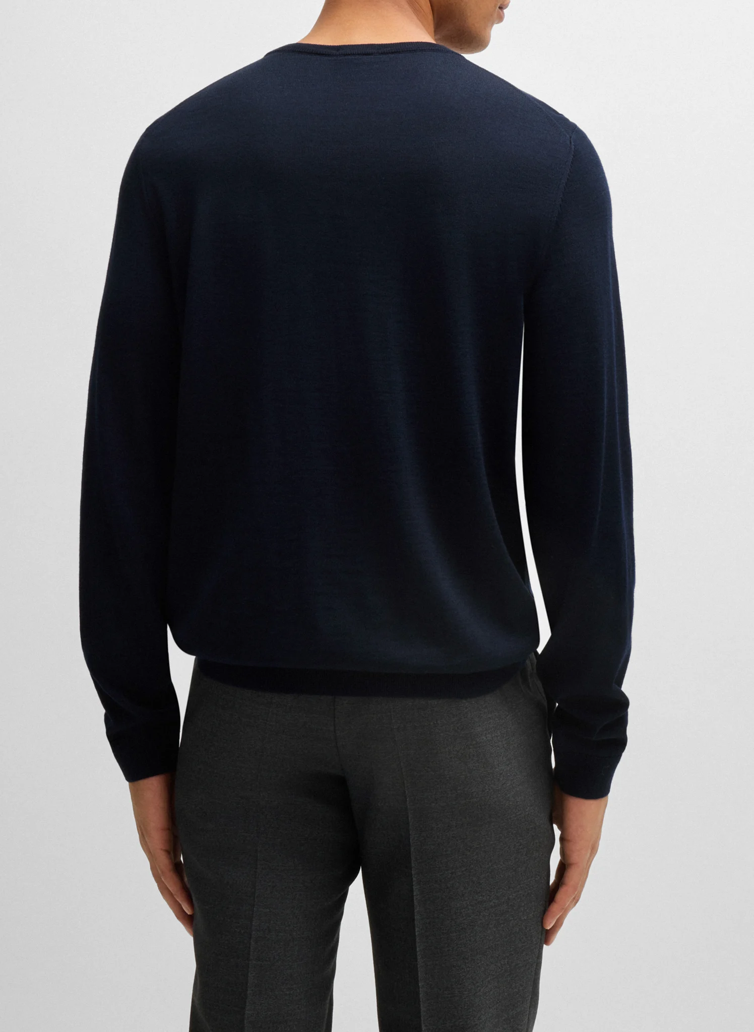 Pull col rond en laine| Bleu