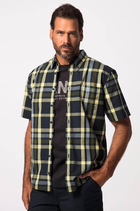 Karohemd, Halbarm, Buttondown-Kragen, Modern Fit, bis 8 XL