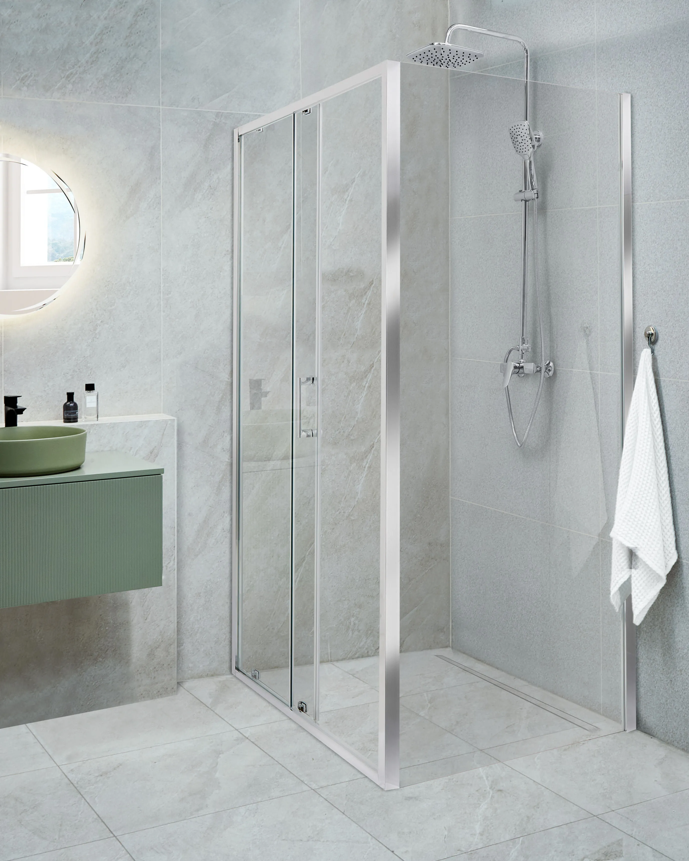 Douchecabine YORO 80 x 100 x 185 cm Zilver