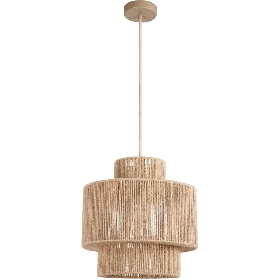 tectake Hanglamp Allegra van jute in boho-stijl, 40W, Natuur