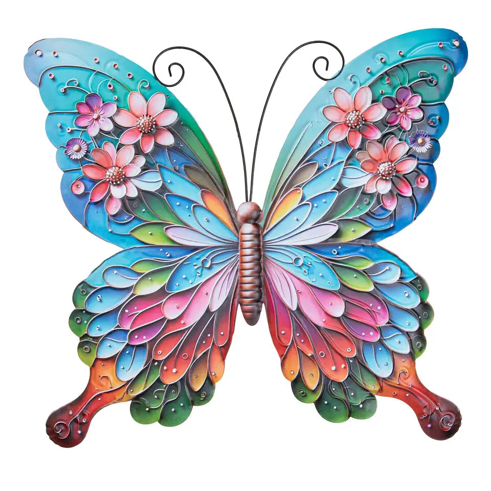 Anna's Collection Tuindecoratie vlinder - 29 x 32 cm - metaal