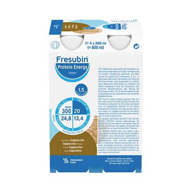 Fresubin Protein Energy Drink Cappucc.Trinkflasche, 4X200 ml