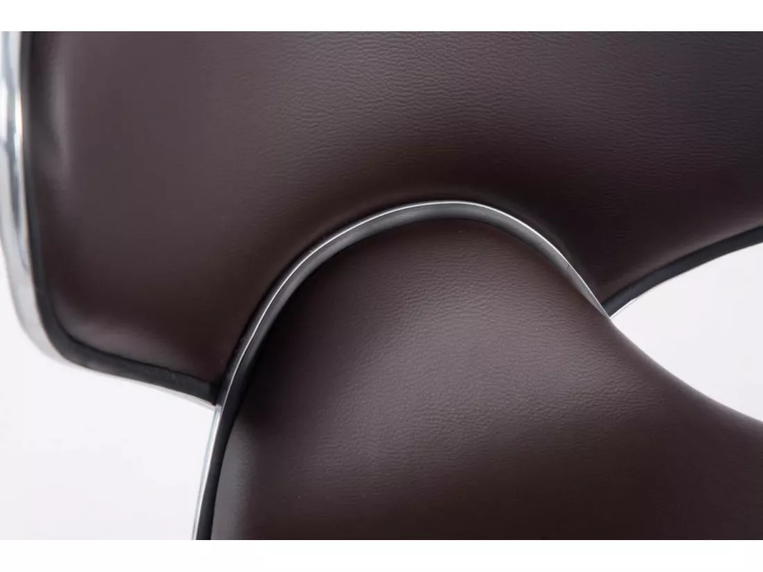 Lot de 2 Tabouret de bar - Similicuir & Chrome - Marron - Las Vegas v2