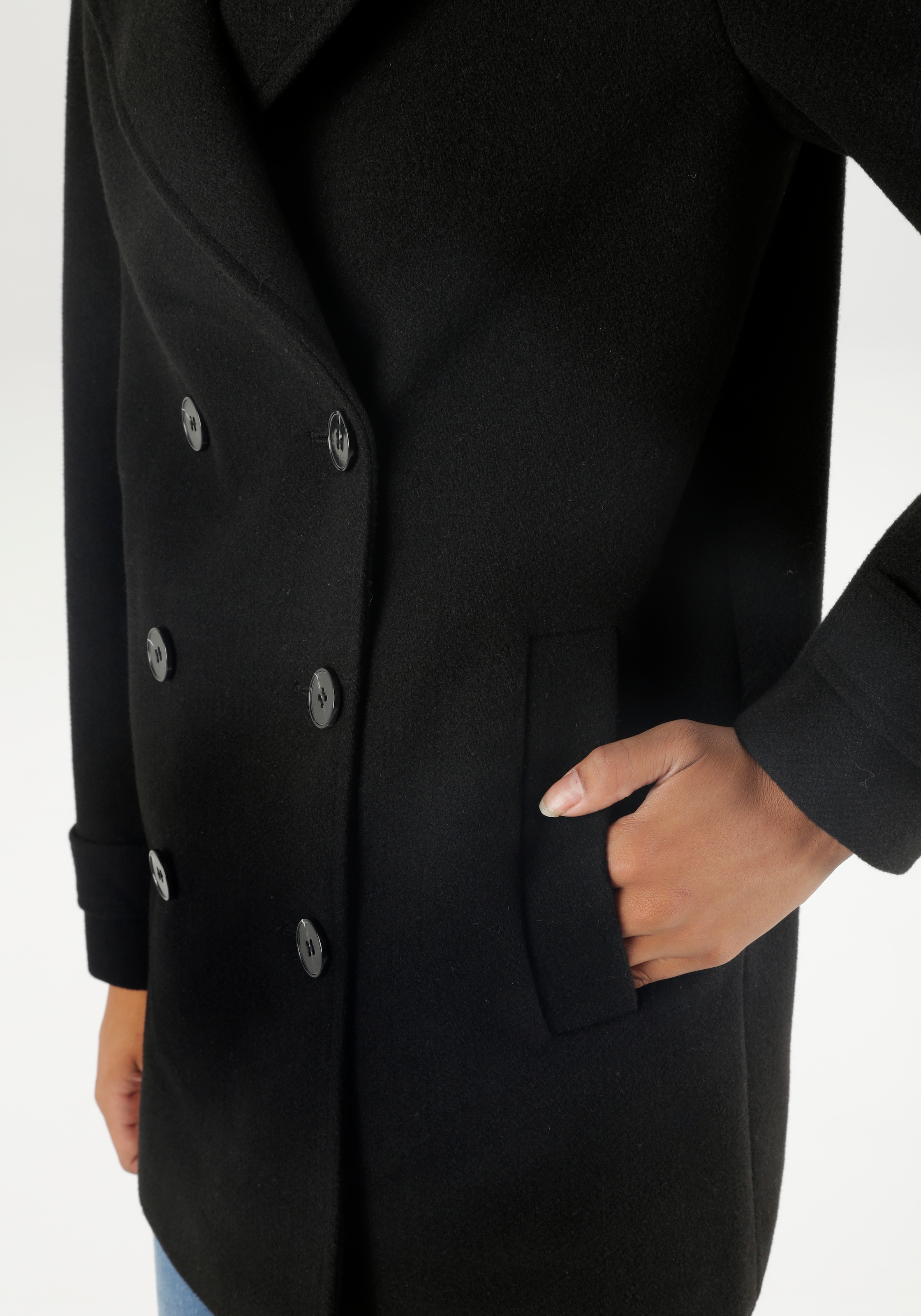 Aniston SELECTED Cabanjacke ohne Kapuze mit breitem Reverskragen - NEUE KOLLEKTION