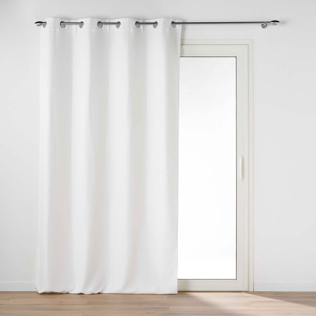 Rideau occultant chambray CHINEA blanc 135x240cm