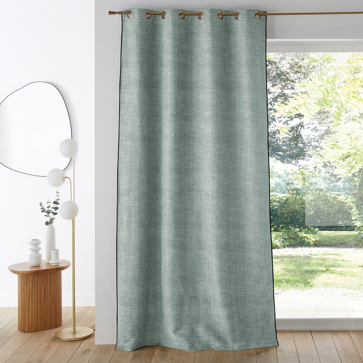 LA REDOUTE INTERIEURS<br>Cortina com ilhós, efeito envelhecido, Figuera
