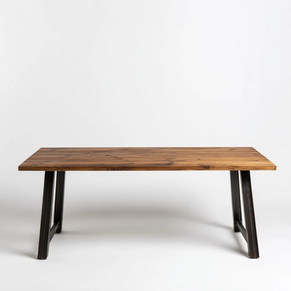 Esstisch Massivholz 200x100x75 cm - Schwarz - Industrielles Design