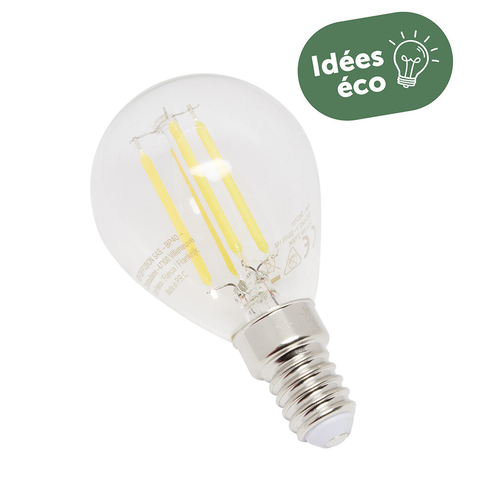 Ampoule LED à 4 filaments blanc chaud E27 4W x4