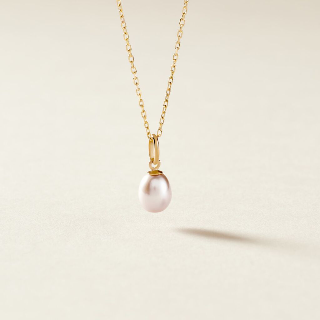 Pendentif Elbertina Or Jaune Perle De Culture